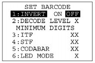 SET BARCODE