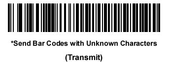 Send Bar codes with unknown characters